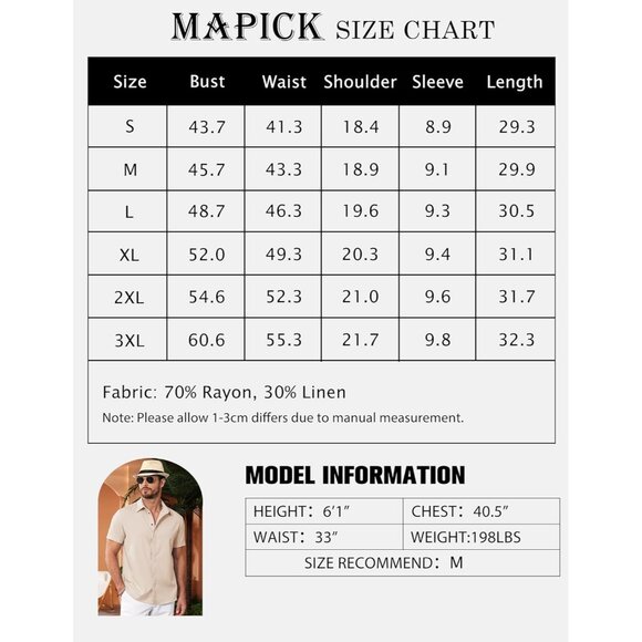 Men's Light Khaki Linen Short Sleeve Button Down Casual Shirt Business - Picture 6 of 6